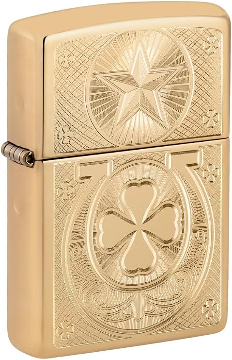 ولاعة جيب نحاسية عالية الجودة بتصميم حدوة الحصان من Zippo Lucky